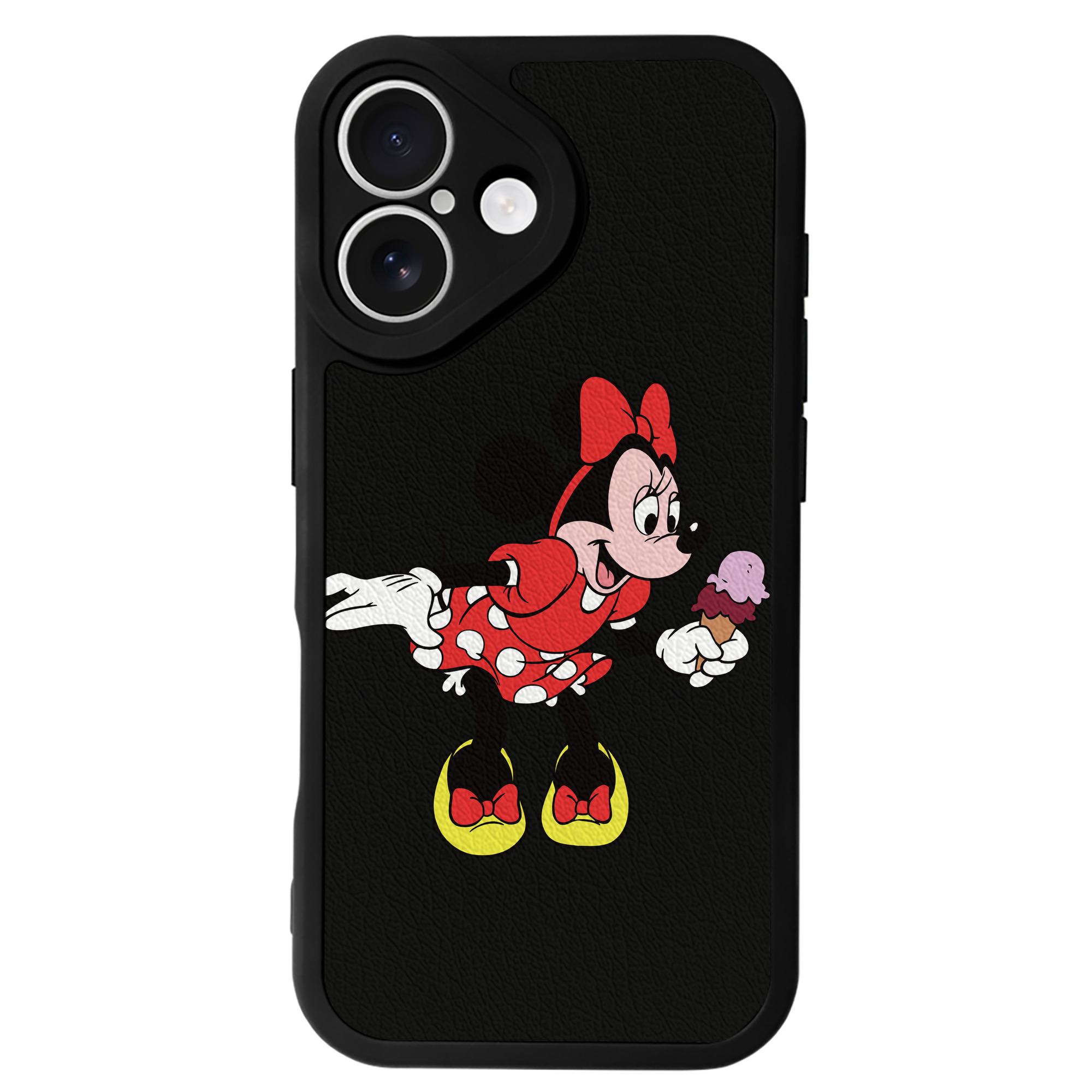 （画像用） ミッキーマウス Mickey Mouse 【iPhone 16シリーズ対応】シリコンスマホケース（レザー調） 材質：シリコン